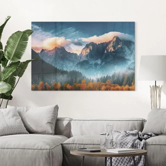 Tableau en verre acrylique Paysage d'automne au sommet du Triglav dans les Alpes Juliennes | Montagnes | Salon 