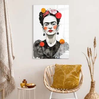 Acrylglasbild Frida Kahlo Pop-Art Porträt - Jaszke 