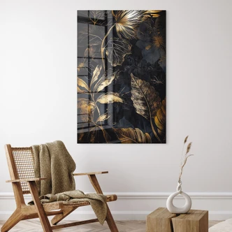 Tableau en verre acrylique Plantes de nuit - Jaszke 