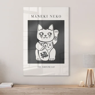 Stampa su vetro acrilico Maneki Neko - Il gatto fortunato - KsanaKalpa 