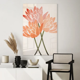 Akrylbillede Farverige lotusblomster - Kubistika Akrylbillede Farverige lotusblomster - Kubistika