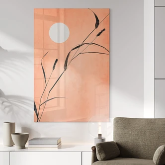 Akrylbillede Siv i ferskenfarvet solskin - Kubistika Akrylbillede Siv i ferskenfarvet solskin - Kubistika