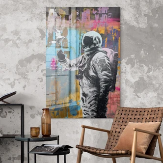 Tableau acrylique Astronaute avec colombe - Kuryliuk 