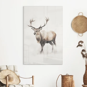 Acrylglasbild Hirsch im weißen Winter - Magnusson 