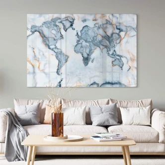 Plexiglas Mielu - Wereldkaart Marmerlook 