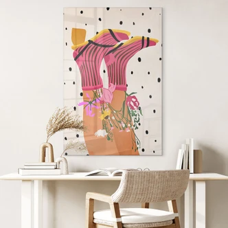 Acrylglasbild Sockenliebe trifft Flower Power - Mokate 