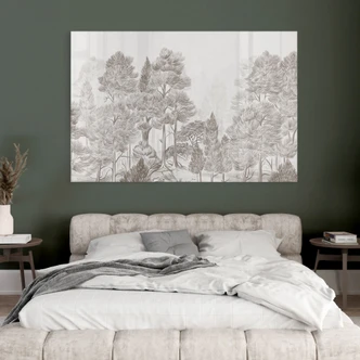 Acrylglasbild Wald mit Waldlandschaft in Beige - Ms Tiff 