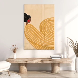 Acrylglasbild Frau mit gelbem Wirbel - Müller 