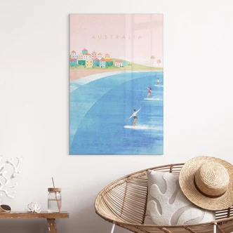 Tableau sur verre acrylique Surf sur la côte australienne - Rivers 
