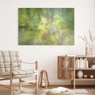 Acrylglasbild Farbenspiel aus Goldgrün - Schmucker Acrylglasbild Farbenspiel aus Goldgrün - Schmucker