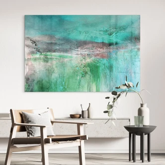 Tableau en verre acrylique Paysage vert fantaisie - Schmucker 