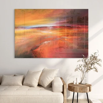 Tableau en verre acrylique Paysage d'automne au crépuscule - Schmucker 