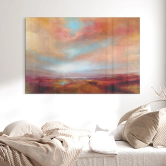 Tableau en verre acrylique Champs lumineux au soleil - Schmucker 