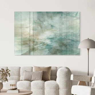 Acrylglasbild Salbeigrünes Nebellicht - Schmucker Acrylglasbild Salbeigrünes Nebellicht - Schmucker