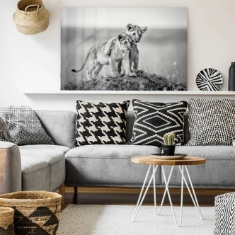 Acrylglasbild Sink - Brothers for Life - schwarz-weiß 