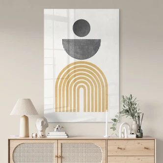 Acrylic Print Abstract composition with circle and semi-circle - The Miuus Studio 