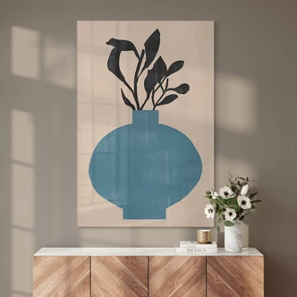 Tableau sur verre acrylique The Miuus Studio - Vase Boule Bleue 