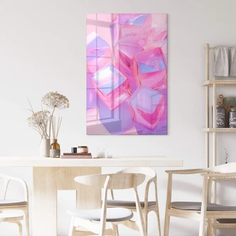 Tableau sur verre acrylique Treechild - Glaçons roses 