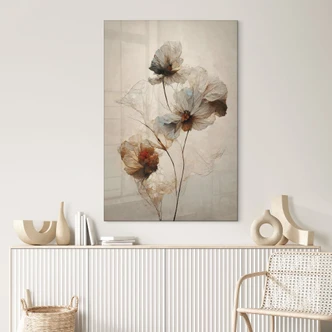 Tableau en verre acrylique Fleurs séchées - Elégance de l'éphémère - Treechild 