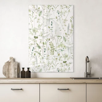 Tableau sur verre acrylique Herbes et fleurs sauvages - UN Designs 