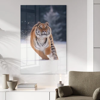 Acrylglas Siberische tijger in de sneeuw - van Duijn Acrylglas Siberische tijger in de sneeuw - van Duijn