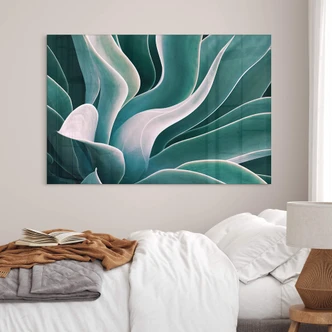 Tableau sur verre acrylique Wechsler - Agave à la lumière du matin 