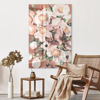 Tableau sur verre acrylique Fleurs d'orchidées - Zwara 