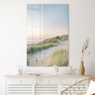 Tableau sur verre acrylique Dunes de la côte hollandaise - Zwart 