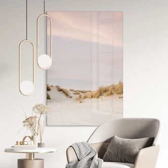 Stampa su vetro acrilico Zwart - Paesaggio di dune in Ameland 