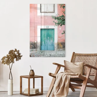 Acrylic print Mediterranean house facade in Lisbon - Zwart 