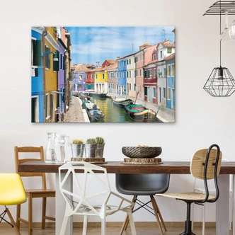 Stampa su vetro acrilico Venezia colorata 