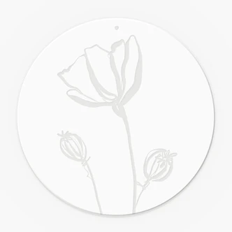 Tableau en verre acrylique, tableau de fenêtre à suspendre - Line Art Coquelicot - Cats & Dotz - Rond Tableau en verre acrylique, tableau de fenêtre à suspendre - Line Art Coquelicot - Cats & Dotz - Rond