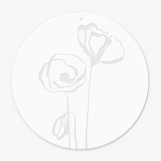 Tableau en verre acrylique, tableau de fenêtre à suspendre - Line Art Deux coquelicots - Cats & Dotz - Rond Tableau en verre acrylique, tableau de fenêtre à suspendre - Line Art Deux coquelicots - Cats & Dotz - Rond