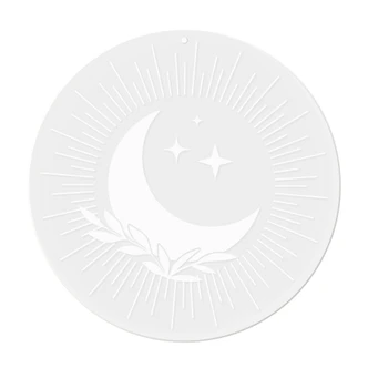 Acrylglasbild, Fensterbild zum Aufhängen Mondsichel mit Strahlenkranz - Rund 