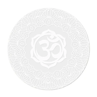 Acrylglasbild, Fensterbild zum Aufhängen Om-Zeichen mit Mandala - Rund 