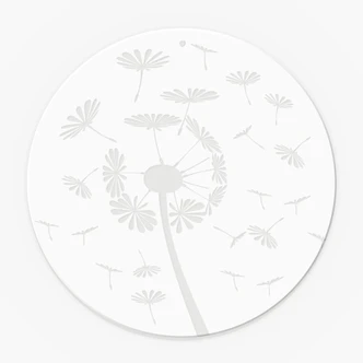 Acrylglasbild, Fensterbild zum Aufhängen Pusteblume im Wind - Rund 