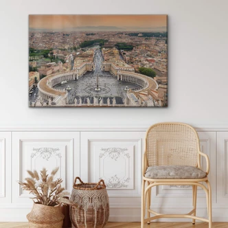 Tableau sur verre acrylique Hugonnard - La place Saint Pierre à Rome 