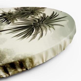 Rundes Leinwandbild Exotische Bäume und Palmenlandschaft 