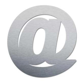 Dekorative bogstaver - Alu-dibond sølv - @ 