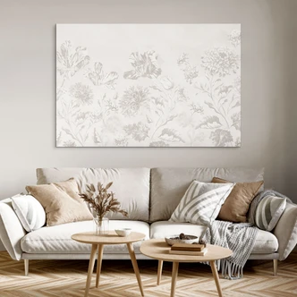 Wandbild Wildblumen in Kreide-Optik Greige - Bloomery Decor - Alu-Dibond Wandbild Wildblumen in Kreide-Optik Greige - Bloomery Decor - Alu-Dibond