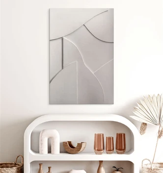 Muurschildering Abstracte structuren in zacht beige - Böhmer - Alu-Dibond 