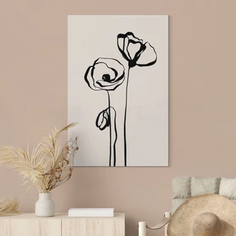 Stampe per pareti Line Art Due papaveri - Cats & Dotz - Alu-Dibond 