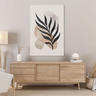 Muurschildering Botanisch silhouet met artistieke geometrie - Costa - Alu-Dibond 