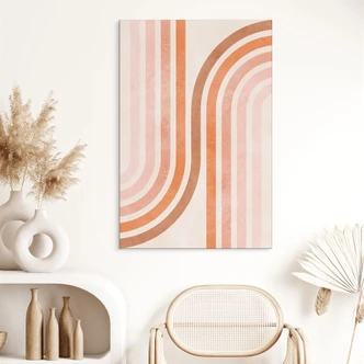 Wanddecoratie Vloeiende geometrie in retro look - Costa - Alu-Dibond 