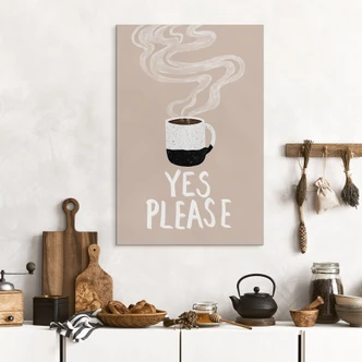 Wandbild Heiße Tasse Kaffee am Morgen - EMELIEmaria - Alu-Dibond 