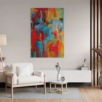 Wanddecoratie Kleurrijke chaos - Alu-Dibond 