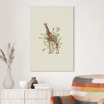 Wandbild Florale Giraffe - Frida Floral Studio - Alu-Dibond 