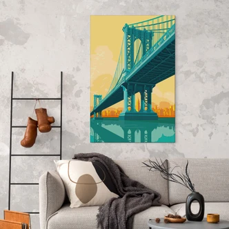 Wandbild Stadtblick durch die Manhattan Bridge - Heemskerk - Alu-Dibond 