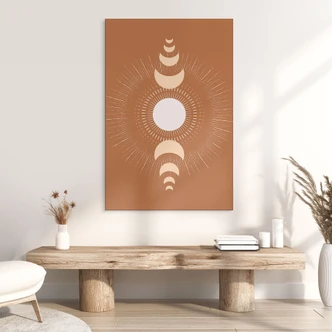 Wanddecoratie maancycli - zon en maan in harmonie - KsanaKalpa - aluminium dibond 