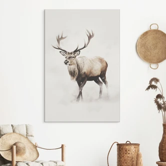 Tableaux Cerf dans un hiver blanc - Magnusson - Alu-Dibond 